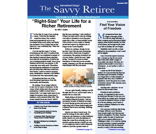 The Savvy Retiree – December 2019