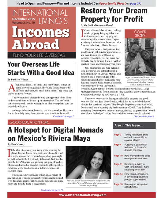 Incomes Abroad – December 2015