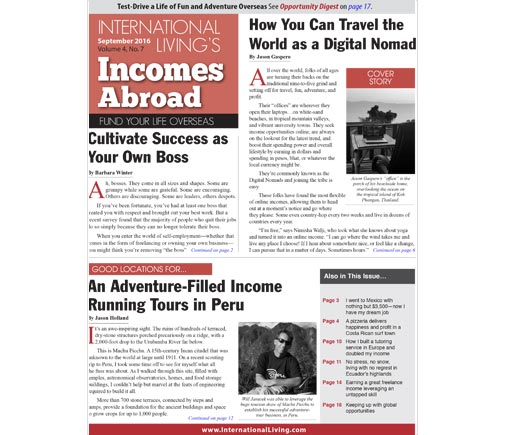 Incomes Abroad – September 2016