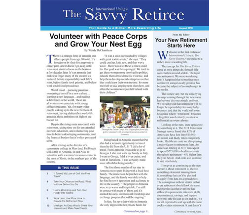 The Savvy Retiree – August 2018