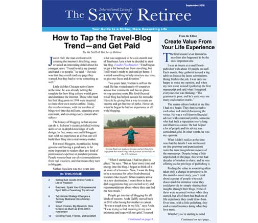 The Savvy Retiree – September 2018