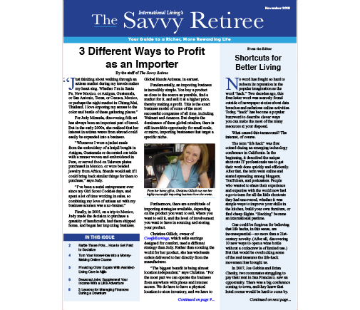 The Savvy Retiree – November 2018