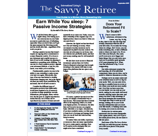 The Savvy Retiree – September 2019