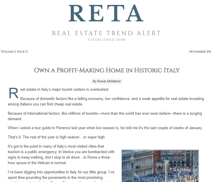 Own a Profit-Making Home in Historic Italy