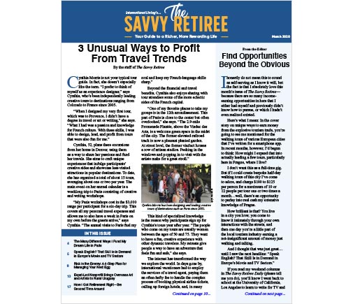 The Savvy Retiree – March 2020