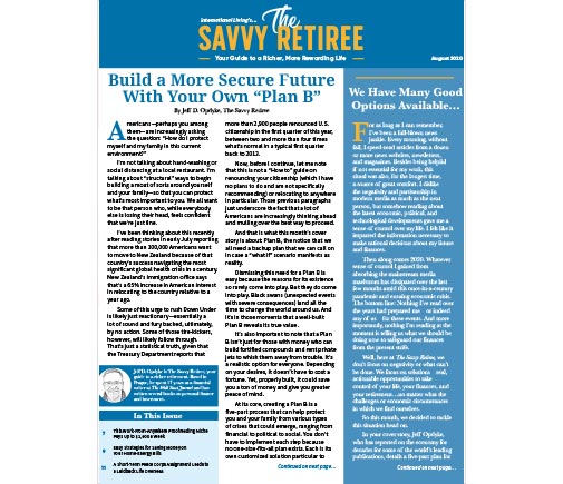 The Savvy Retiree – August 2020