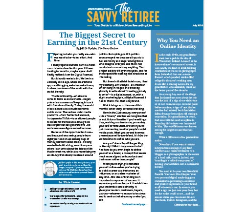 The Savvy Retiree – July 2020